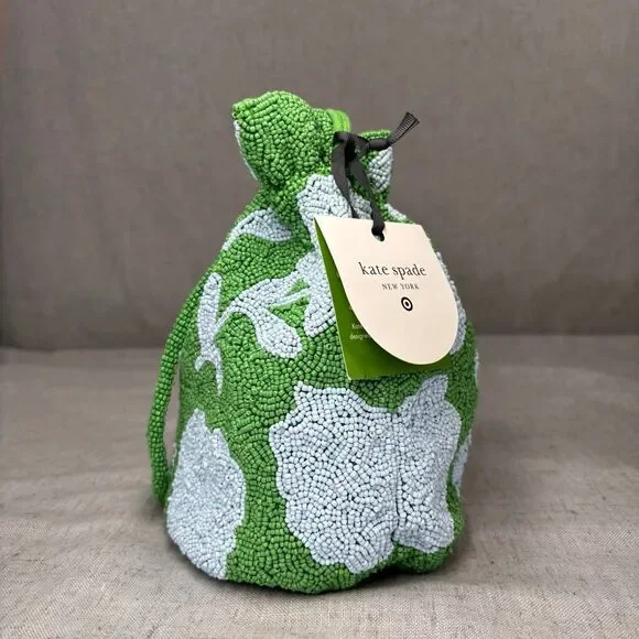 Kate Spade New York x Target Beaded Classic Rose Drawstring Bucket Bag Purse NWT - Picture 4 of 9